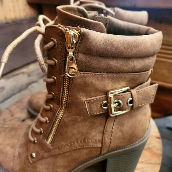 GUESS GBG JAYDYN HIGH HEEL PLATFORM COMBAT BOOTS - Picture 6 of 9